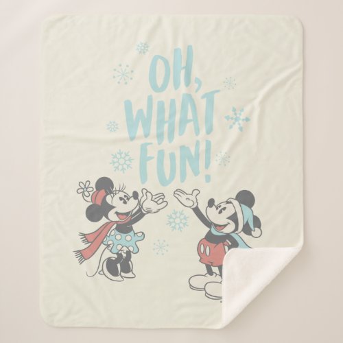 Mickey  Minnie  Oh What Fun Sherpa Blanket