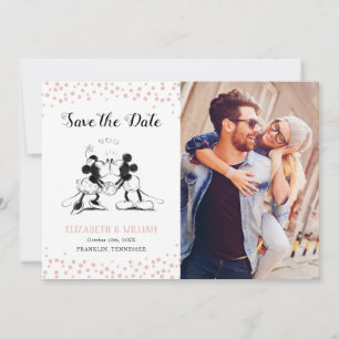 Mickey & Minnie   Pink Confetti Save the Date