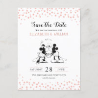 Mickey & Minnie | Pink Confetti Save the Date