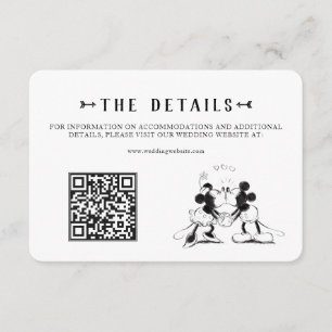 Mickey & Minnie Pink Confetti Wedding Enclosure Card