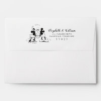 Mickey & Minnie | Pink Confetti Wedding Envelope