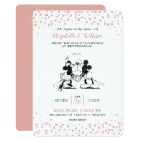 Mickey & Minnie | Pink Confetti Wedding Invitation