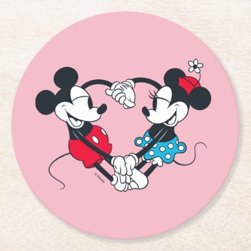 Mickey  Minnie  Relationship Goals Round Paper Coaster