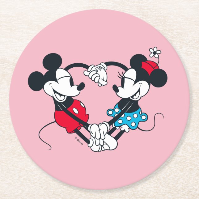 Mickey & Minnie | Relationship Goals Round Paper Coaster (Front)