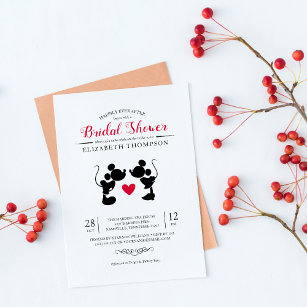 Mickey & Minnie   Silhouette Bridal Shower Invitation