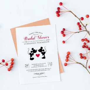 Mickey & Minnie   Silhouette Bridal Shower Invitation