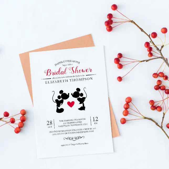 Mickey & Minnie | Silhouette Bridal Shower Invitation