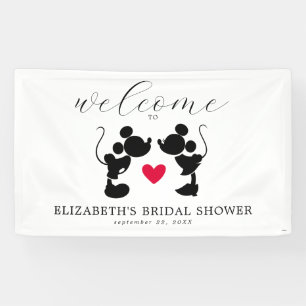 Mickey & Minnie Silhouette Bridal Shower Welcome Banner