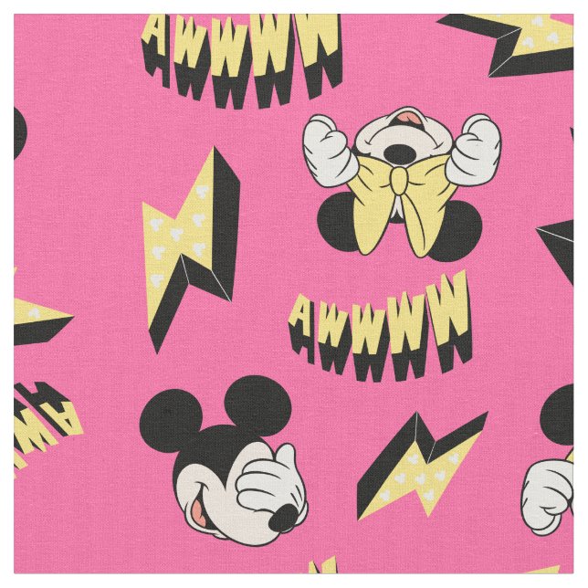 Mickey & Minnie | Super Hero Power Pattern Fabric (Close Up)