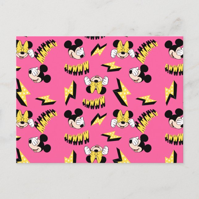 Mickey & Minnie | Super Hero Power Pattern Postcard (Front)
