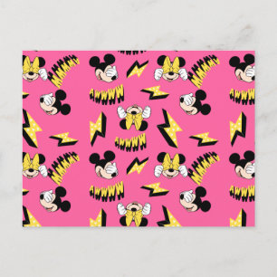 Mickey & Minnie Super Hero Power Pattern Postcard