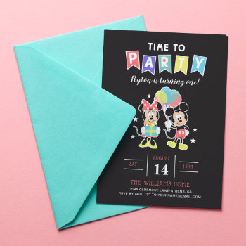 Mickey & Minnie | Time To Party Invitation by MickeyAndFriends at Zazzle