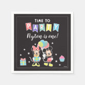 Simple Modern Mickey Mouse Birthday Napkins