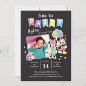 Mickey & Minnie | Time to Party - Photo Invitation (Front)