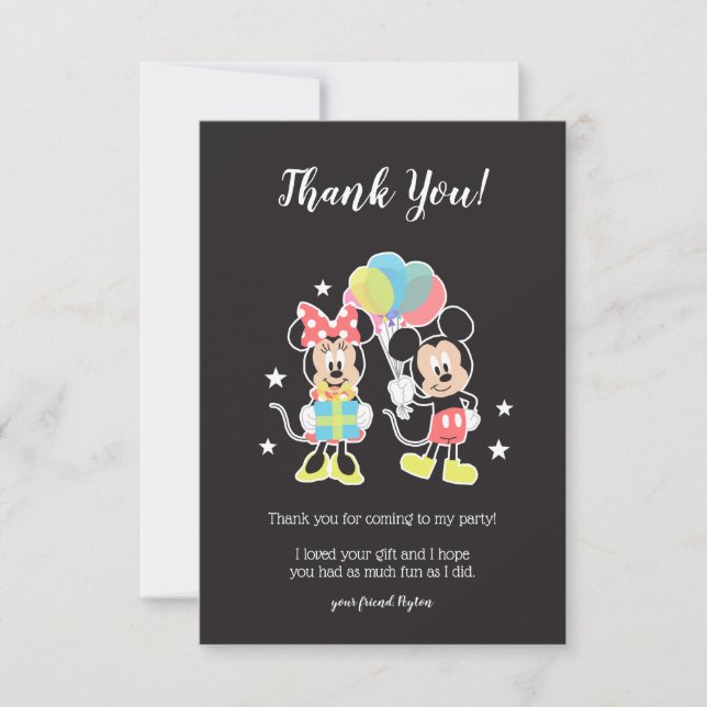 Mickey & Minnie | Time to Party - Thank You Card (Front)