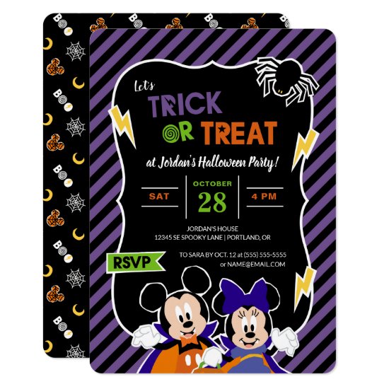 Mickey & Minnie | Trick or Treat - Halloween Party Invitation