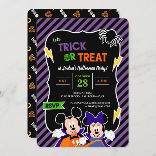 Mickey  Minnie  Trick or Treat _ Halloween Party Invitation