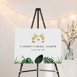 Mickey & Minnie Tropical Faux Gold Bridal Shower Foam Board