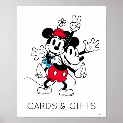 Mickey  Minnie  Twins Birthday Cards  Gifts Poster