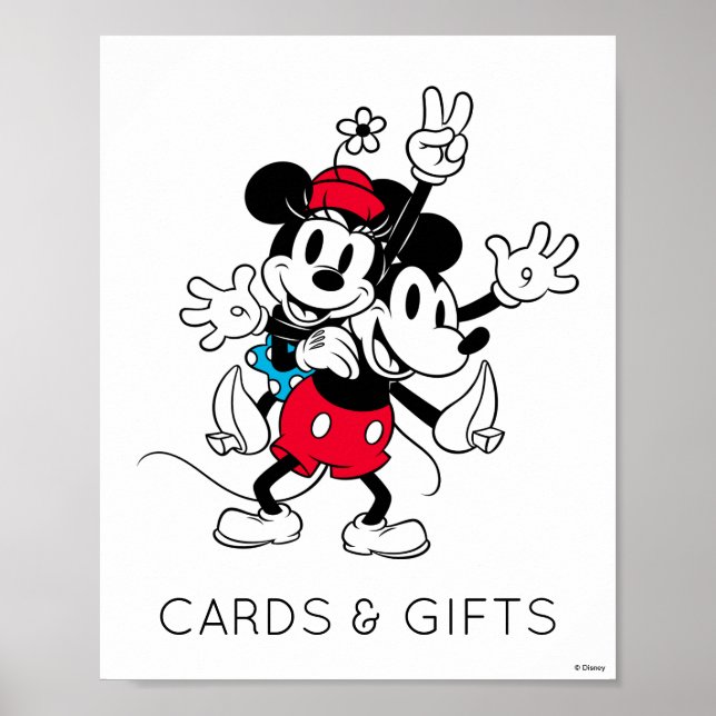 Mickey & Minnie | Twins Birthday Cards & Gifts Poster (Front)