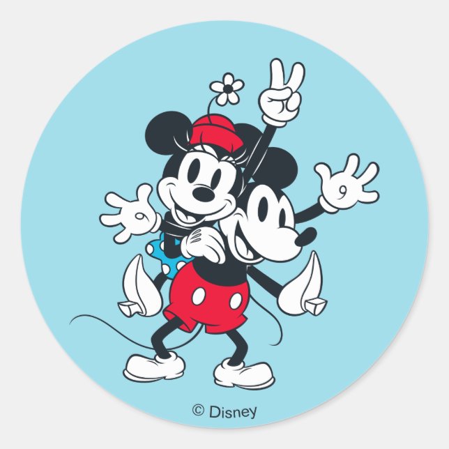 Mickey & Minnie | Two of a Kind Classic Round Sticker (Front)
