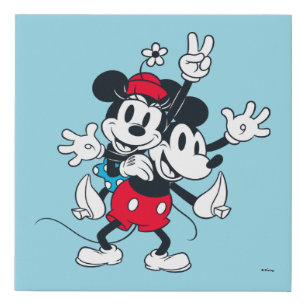 Mickey & Minnie   Two of a Kind Faux Canvas Print