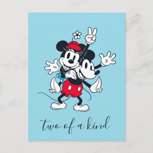 Mickey  Minnie  Two of a Kind Postcard