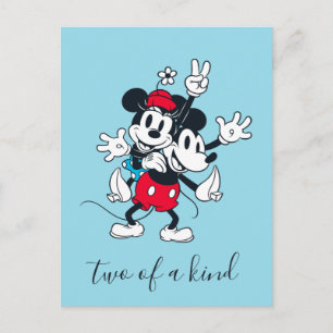 Mickey & Minnie Two of a Kind Postcard