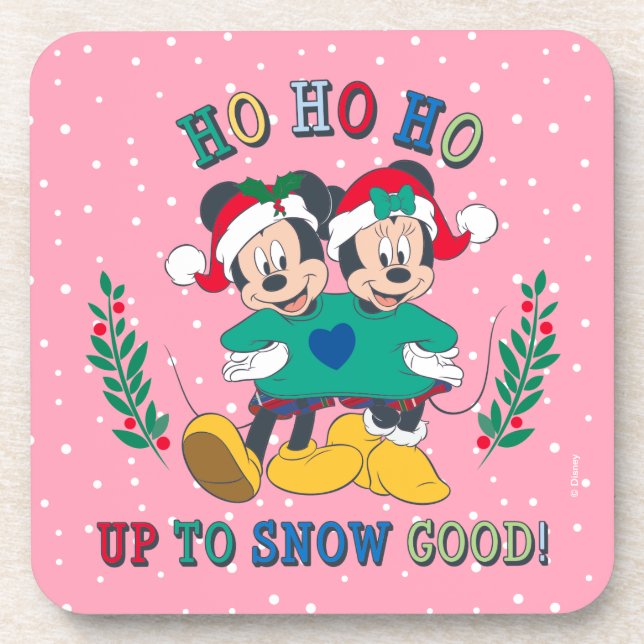 Mickey & Minnie | Up to Snow Good Beverage Coaster (Front)