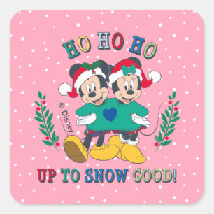 Mickey & Minnie   Up to Snow Good Square Sticker
