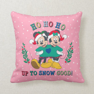 Mickey & Minnie   Up to Snow Good Throw Pillow