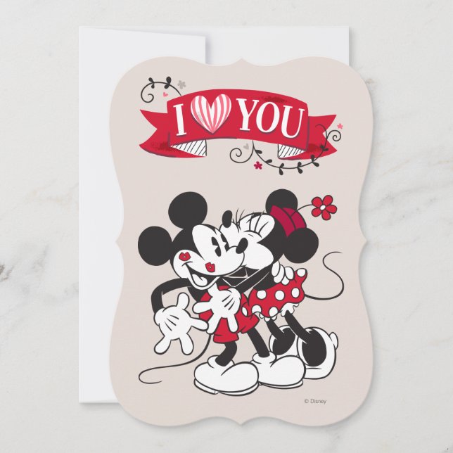 Mickey & Minnie Valentine Holiday Card (Front)