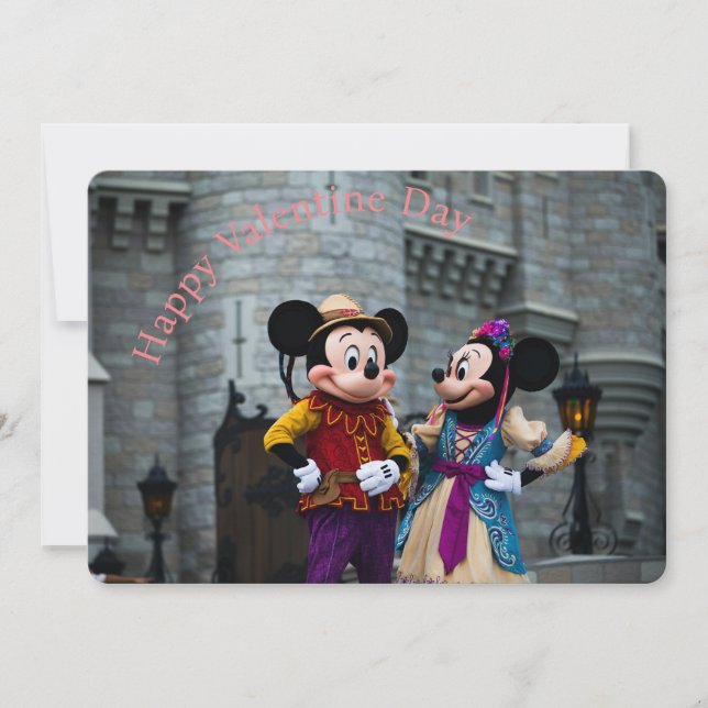 Mickey & Minnie  Valentine's Day  Holiday Card (Front)