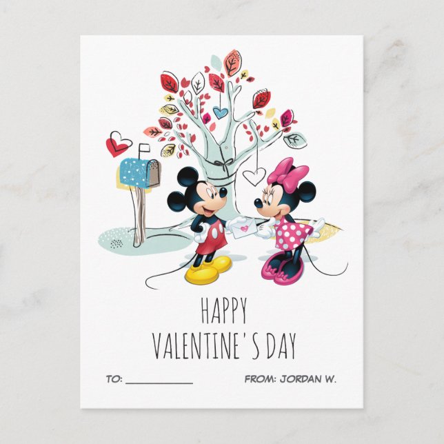 Mickey & Minnie | Valentine's Day Holiday Postcard (Front)