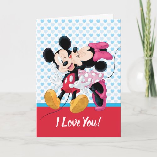 Mickey  Minnie  Valentines Day Smooch Holiday Card