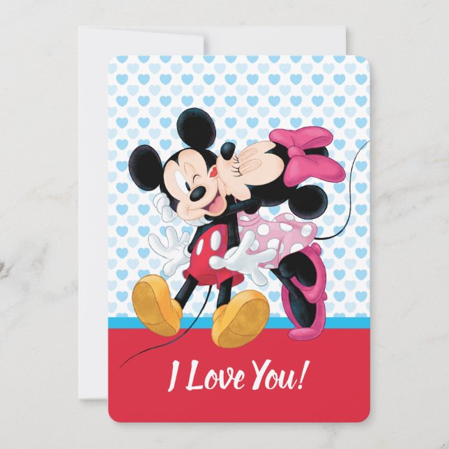 Mickey & Minnie | Valentine's Day Smooch Holiday Card (Front)