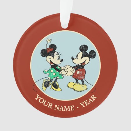 Mickey & Minnie | Vintage Add Your Name Ornament