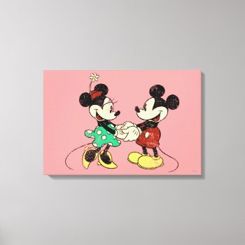 Mickey & Minnie | Vintage Canvas Print by MickeyAndFriends at Zazzle