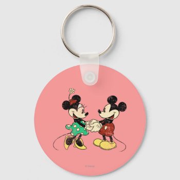 Mickey & Minnie | Vintage Keychain by MickeyAndFriends at Zazzle