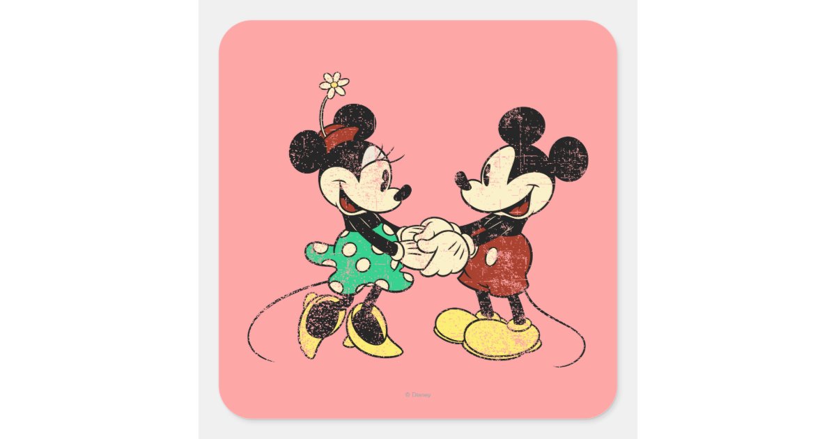 Vintage Fall Mickey And Minnie Stickers 2