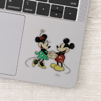 Mickey & Minnie | Vintage Sticker by MickeyAndFriends at Zazzle