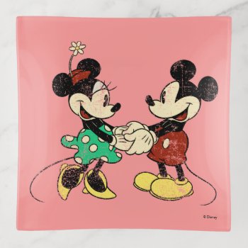 Mickey & Minnie | Vintage Trinket Tray by MickeyAndFriends at Zazzle