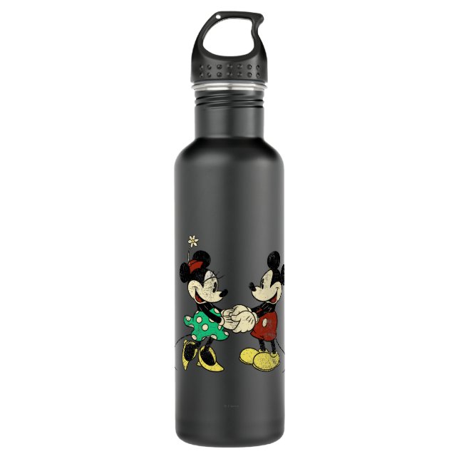 Mickey & Minnie | Vintage Water Bottle (Front)