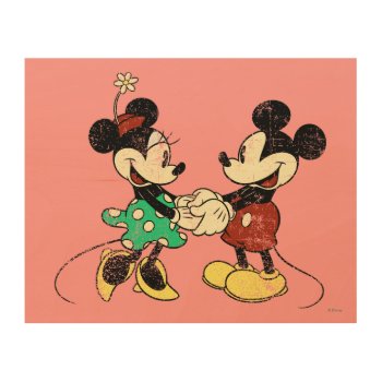 Mickey & Minnie | Vintage Wood Wall Decor by MickeyAndFriends at Zazzle