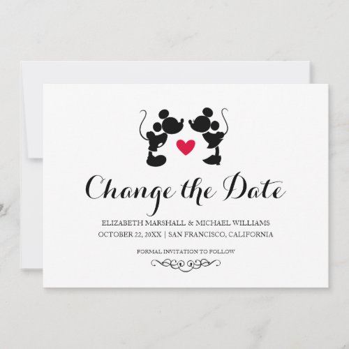 Mickey  Minnie Wedding  Change the Date Save The Date