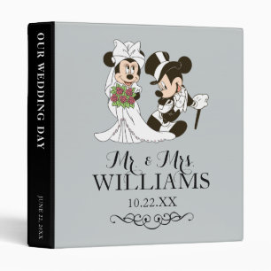 Mickey & Minnie Wedding   Getting Married 3 Ring Binder