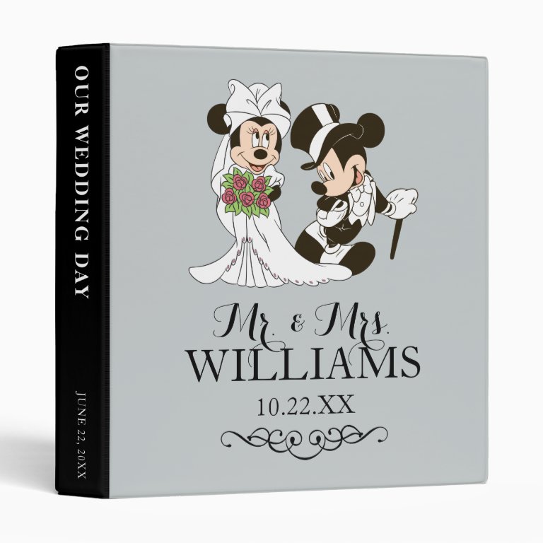 Mickey &amp; Minnie Wedding | Getting Married                    3 Ring Binder