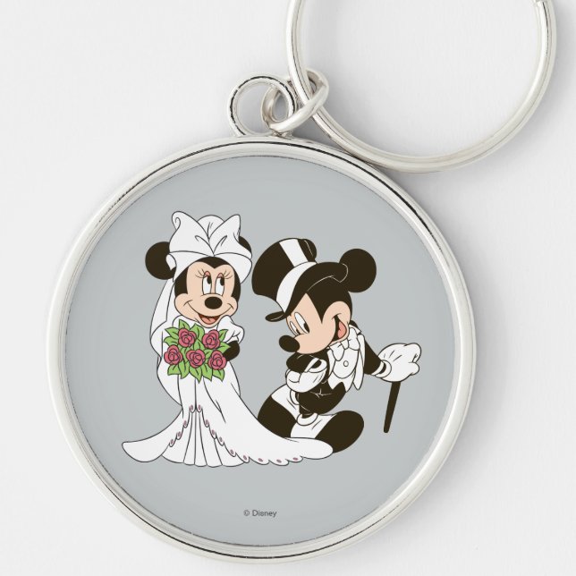 Mickey & Minnie Wedding | Getting Married Keychain (Front)