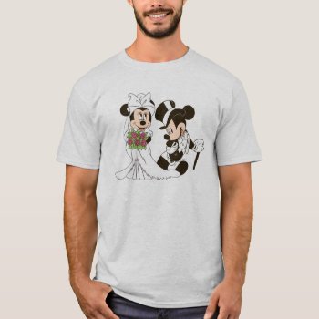 Mickey & Minnie Wedding | Getting Married T-shirt by MickeyAndFriends at Zazzle