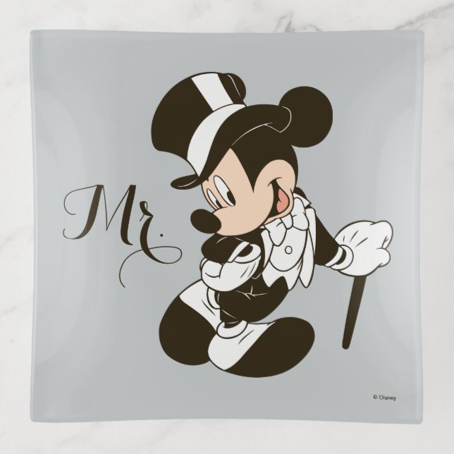 Mickey & Minnie Wedding | Getting Married Trinket Tray (Front)